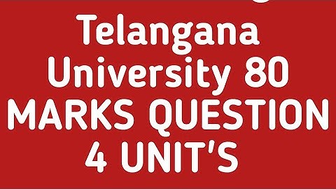 TELANGANA UNIVERSITY 80 MARKS QUESTION PAPER PATTERN|TU 80 MARKS QUESTION PAPER PATTERN