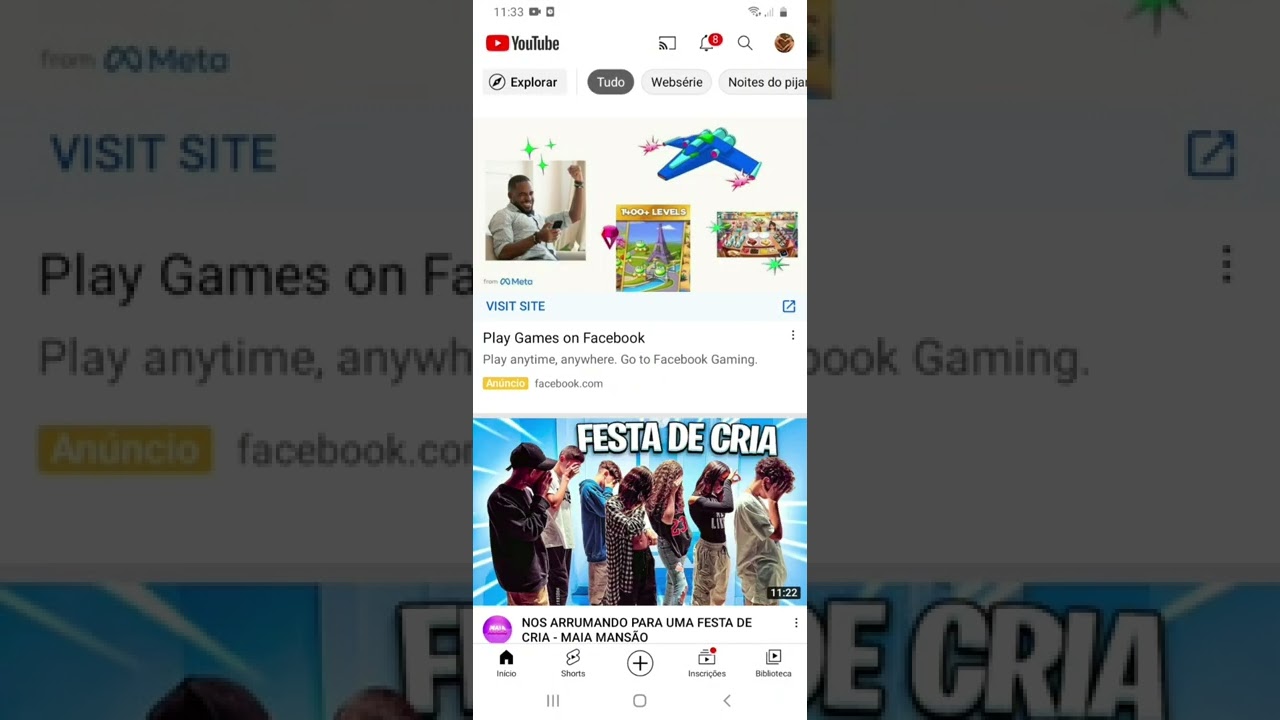 mostei meu ista meu ferce e meu canais corre e segui