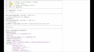 Numerical verification of time shifting property of DTFT