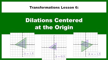 Transformations Lesson 6: Dilations Centered at the Origin