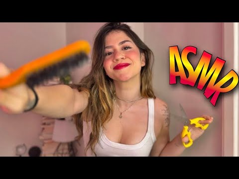 ASMR A FILHA DO BARBEIRO CORTA SEU CABELO DEPRESSA!