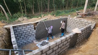 Plastering Cement Walls For Pig Manure Tanks
