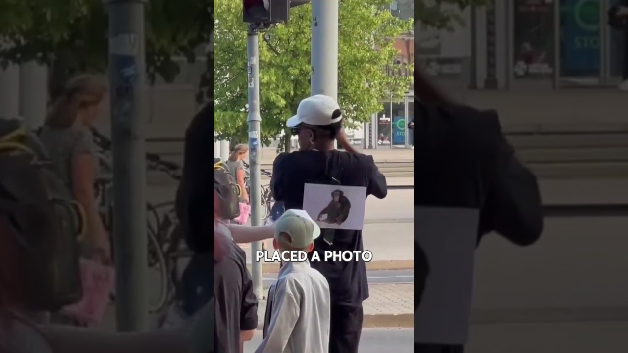 He Put a Monkey Photo on His Back… Watch How People React! 🐒😱
