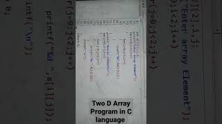 Two D Array program in C language | 2D Array program in C | Preeti Gyan Academy