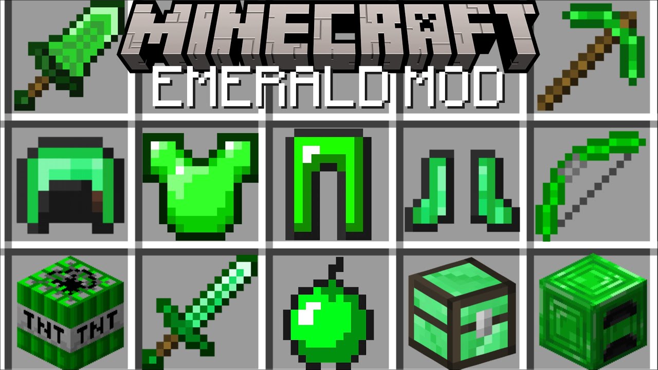 [NEW] Minecraft EMERALD ITEMS MOD / BUILD EMERALD ARMOR TO SURVIVE ...