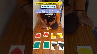 Activities for summer holidays, puzzle activity #funactivities #homeschooling #parenting