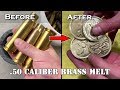 Melting HUGE .50 Caliber Bullet Casings Into Custom Brass Coins