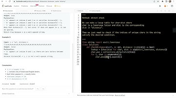 Leetcode 2399. Check Distances Between Same Letters - dict ADT and check