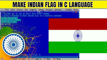 how to make Indian flag using c graphics language || make india flag in c || C GRAPHICS PROGRAM