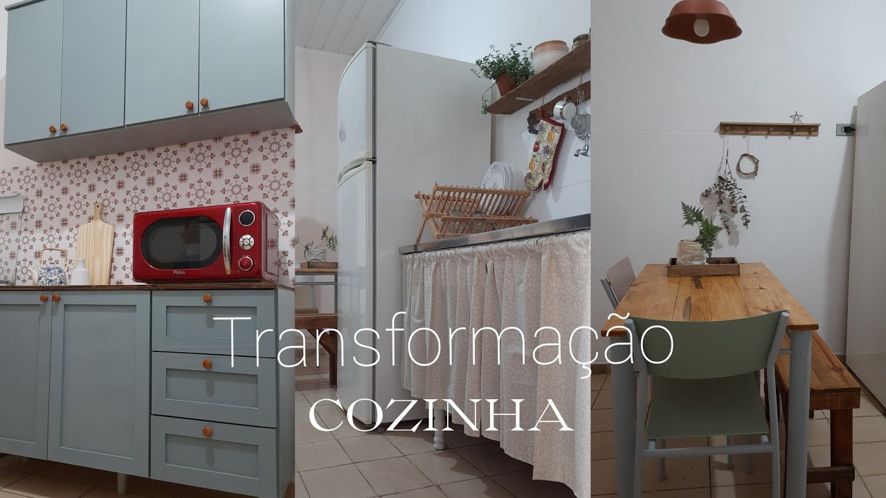 Transformação da cozinha antiga e alugada gastando pouco 🍀