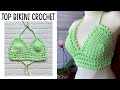 Top bikini a crochet   crop top  talla s m l xl  realza crochet