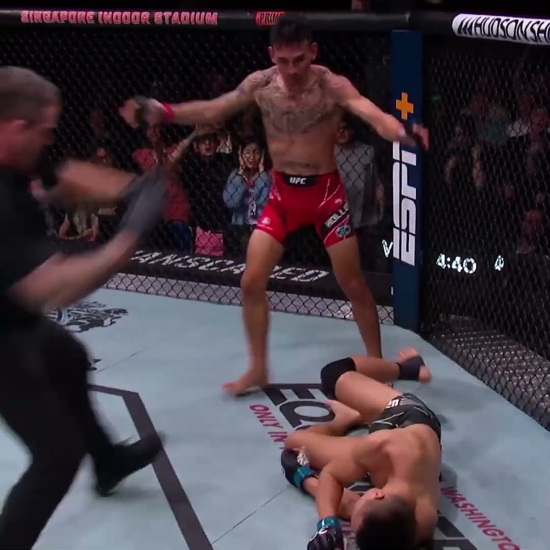 Max Holloway with the WALK OFF KO ? #ufc