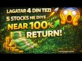 Lagatar 4 Din Tezi 📈 | 5 Stocks Ne Diye 100% Ke Kareeb Returns 🥳💪 #stocks #sip #mutualFund #invest