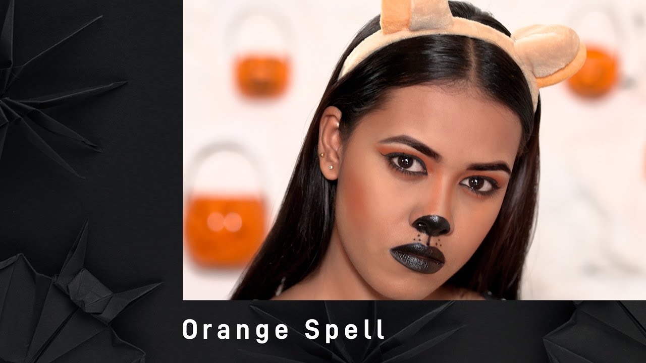 Halloween Makeup look with Orange Spell Halloween Makeup Tutorial