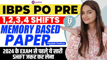 IBPS PO PRE 2024 Quant All Shifts Memory Based Paper | IBPS PO Previous Year Paper | Minakshi