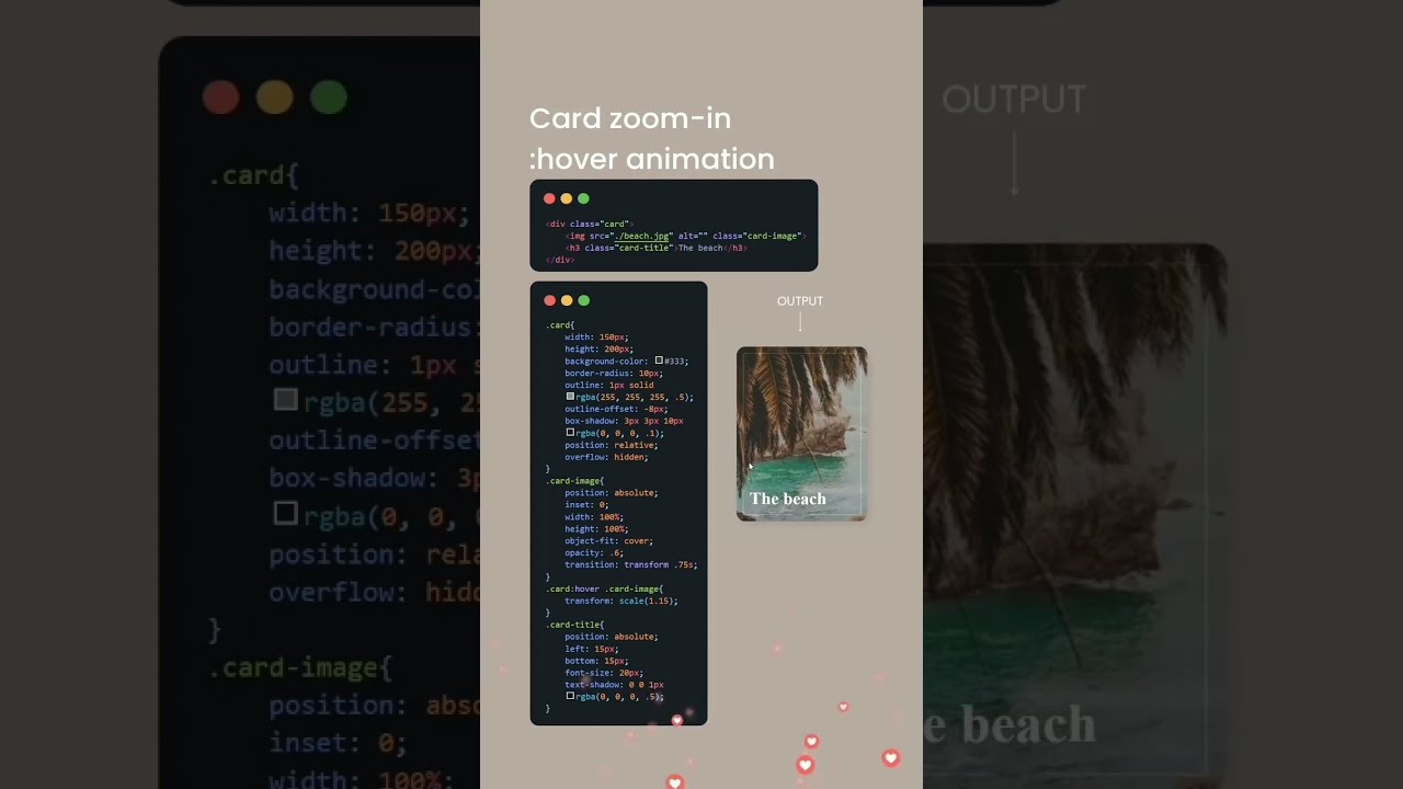 Card zoom-in: Hover Animation 