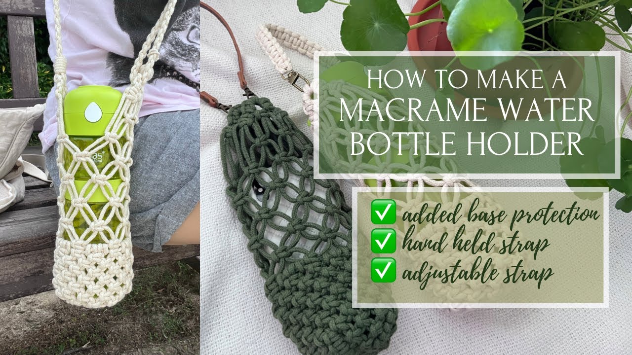 4x Easy DIY Macrame Water Bottle Holder Tutorials by SilentKnot