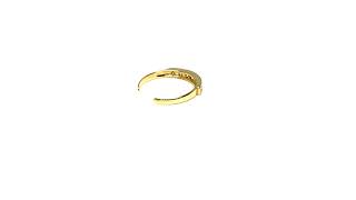 14K Yellow Gold CZ Stones Channel Set Cuff Style Adjustable Toe Ring 3mm