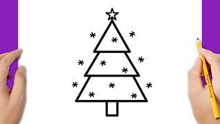 كيفية رسم شجرة عيد الميلاد رسم عيد الميلاد
