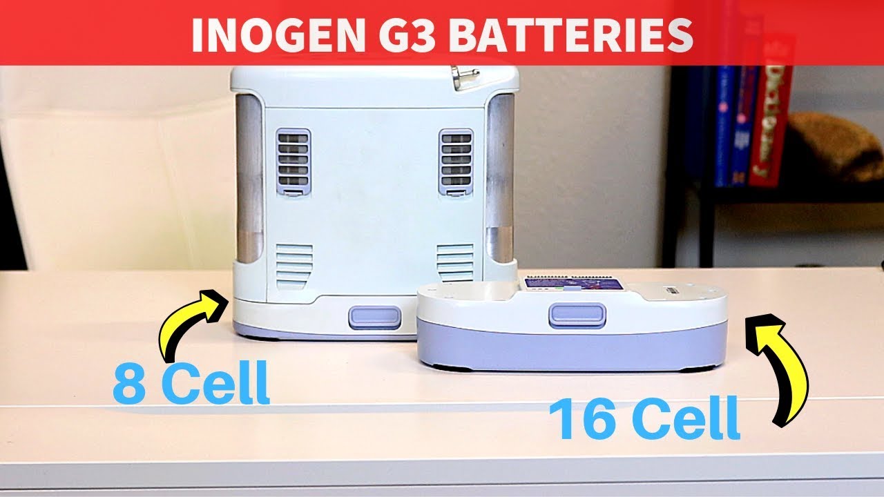 Inogen One G3 8 Cell Battery Compared To The 16 Cell (G3 "Single