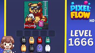 Pixel Flow Level 1666 Solution Walkthrough