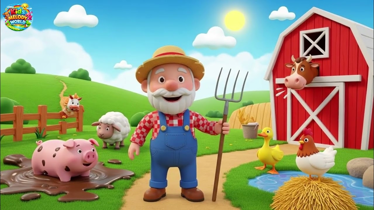 Old MacDonald Had a Farm 🚜🐄 | Fun Animal Nursery Rhyme for Kids & Toddlers | Kids Melody World