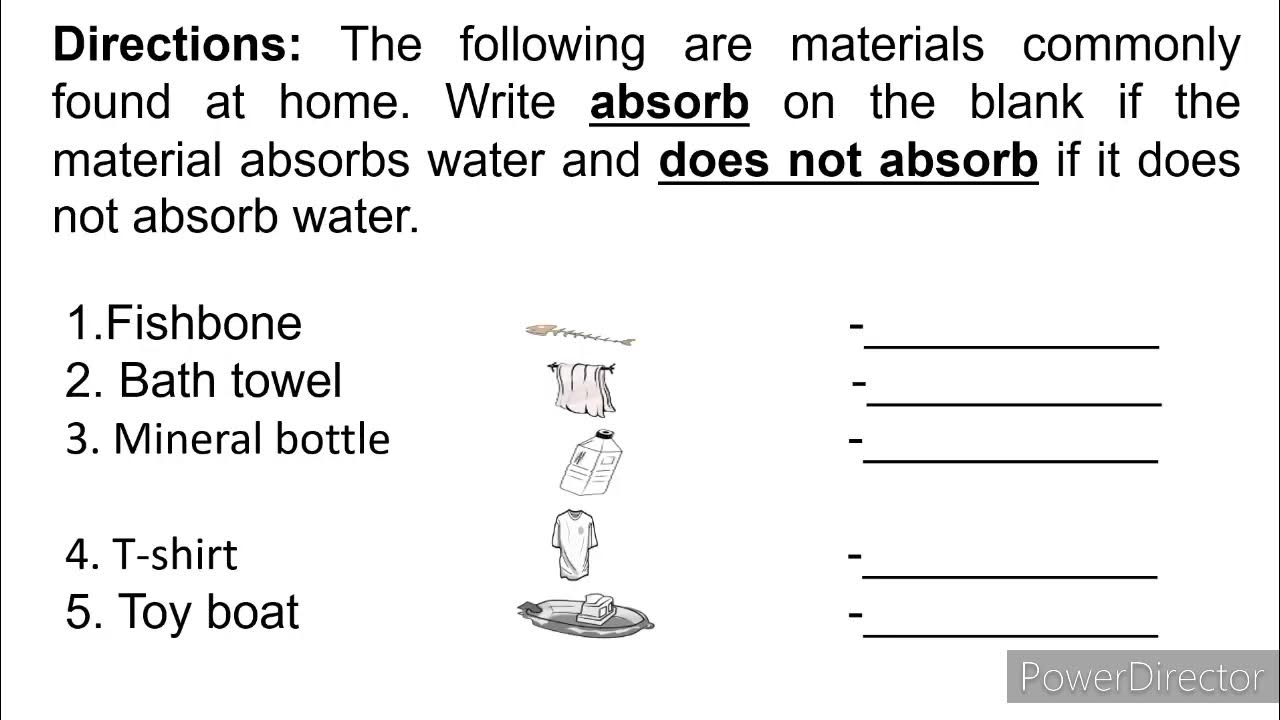 Materials that Absorb water, Float , Sink and Undergo Decay YouTube