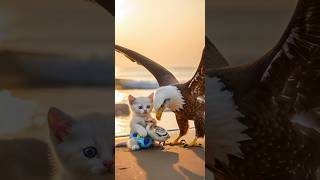 😭 A Crying Kitten’s Heartfelt Moment with an Eagle 🦅 | Emotional Short Story#youtubeshorts