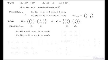 Tutorial Q60, 61 -- matrix of identity map