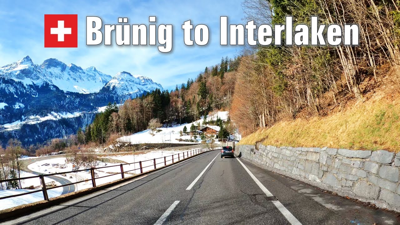 Brünig to Interlaken 🇨🇭 Scenic Winter Drive • Bernese Oberland