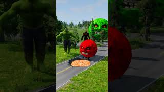 Big & Small Moon Monster Cars vs lava vs hulk vs iron-man - BeamNG.Drive