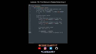 Leetcode 154. Find Minimum in Rotated Sorted Array II in Python | Python Leetcode | Python Tutorial