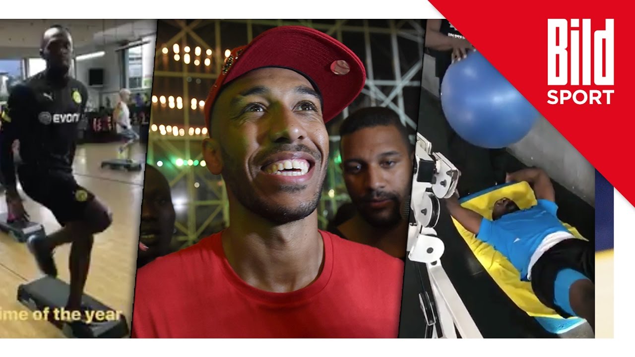 Usain Bolt schwitzt im BVB-Trikot: Probe-Training in Dortmund - Schneller als Aubameyang?