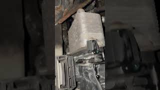Transmission oil cooler & mount bracket on 07 bmw e60 530xi replaced due to leaks 😨 #mercedes #diy