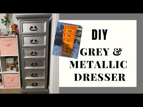 black dresser with silver hardware
