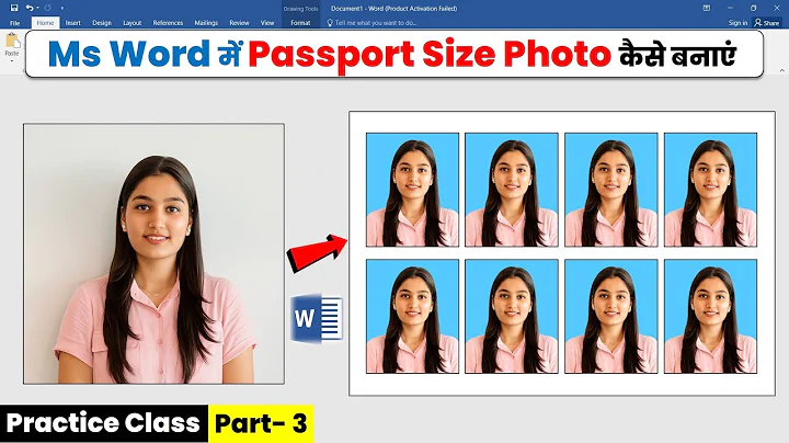 How to make passport size photo in microsoft word. Practice Class 3
