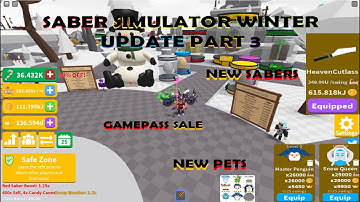 Saber Simulator Xmas Winter Update NEW EGG, NEW CLASS, NEW AURA NEW SABERS AND MUCH MORE