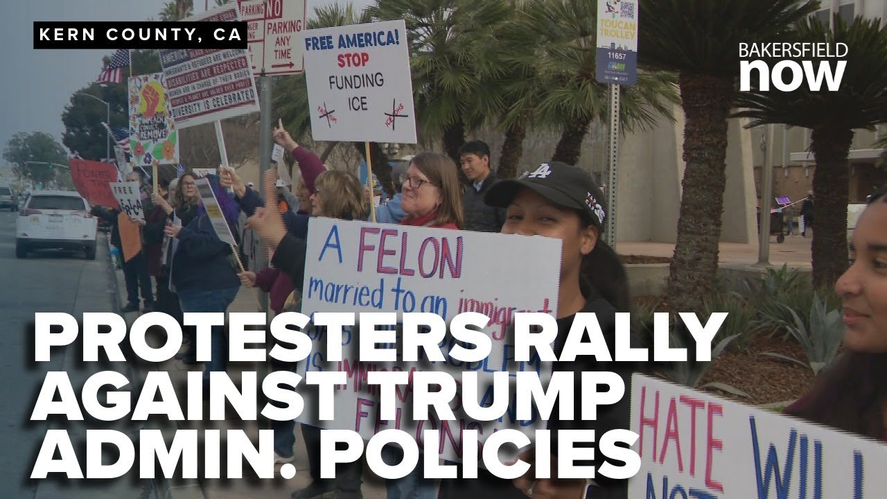 Protesters walkout and rally in Kern County against Trump administration policies