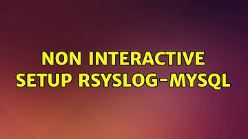 Ubuntu: Non interactive setup rsyslog-mysql