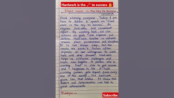 Hardwork is the key to success l speech on hard work is the key to success l paragraph on hard work