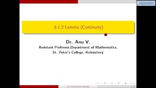 Spectral Theory - Module III - 8. 1. 2 - Lemma (Continuity)
