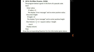 Flow charts and pseudo code continued