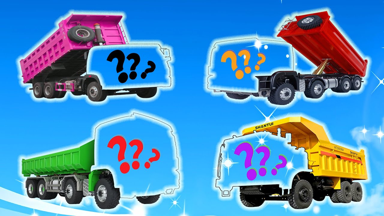 Truck Puzzle Challenge! 🚛✨ Match the Front Faces of Pink, Green & Yellow Trucks! | Funny Animation
