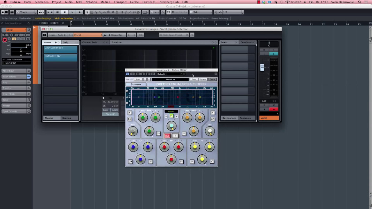 Cubase - Vocal Bearbeitung - Gesang bearbeiten - Aufbau Channel Strip