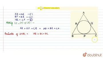 In the given figure, the incircle of DeltaABC touches the sides BC, CA and AB at P, Q and R resp...