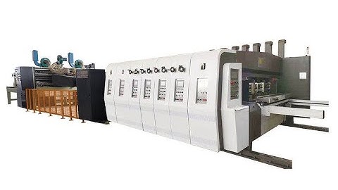 High speed Flexo folder gluer machine/FFG/Casemaker/carton box Flexo folding gluing bundling machine