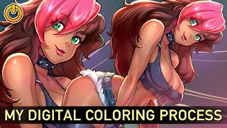 Digital Coloring Process // Photoshop & Painter WORKFLOW