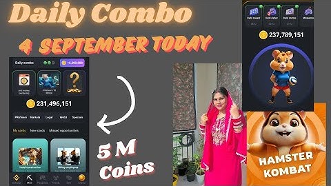 4 Sept Hamster 🐹 Kombat Daily Combo Solved Complete ✅ Daily Tasks