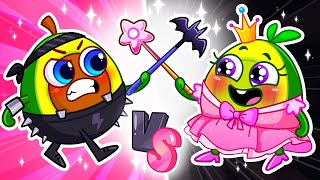 Pink Vs Black Challenge Song 💗🖤 II VocaVoca🥑 Funny Kids Songs & Nursery Rhymes