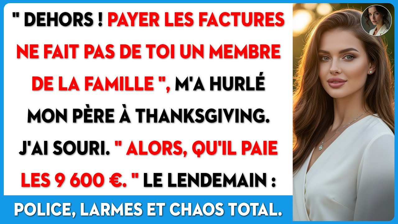 Au repas de famille, mon père m'a renié. Il n'oubliera jamais ce que je lui ai dit.